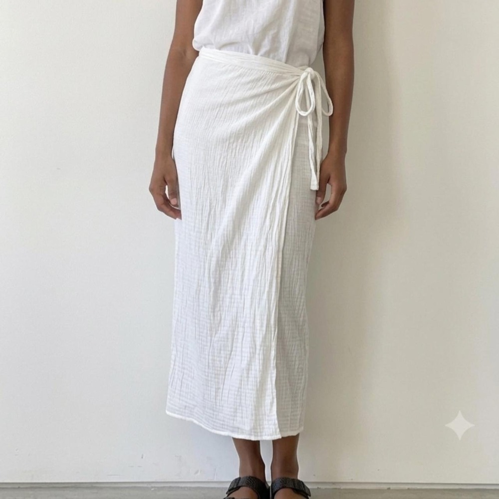 White Side Tie Swim Cover-Up Sarong | One Size (S–M) | Beach Vacation Resort